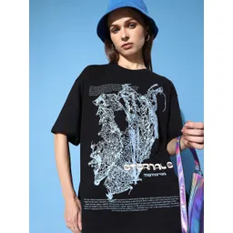 The Roadster Life Co. Printed Drop-Shoulder Sleeves Oversized T-shirt-picture-30
