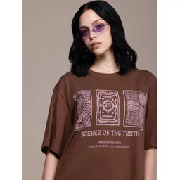 The Roadster Life Co. Printed Drop-Shoulder Sleeves Oversized T-shirt-picture-27