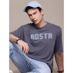 The Roadster Life Co. Pure Cotton Brand Logo Printed Drop-Shoulder Sleeves Relaxed T-shirt-picture-39