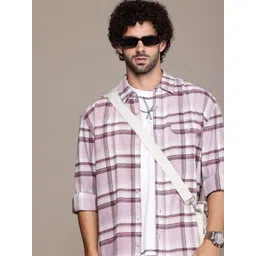 The Roadster Life Co. Pure Cotton Checked Drop-Shoulder Sleeves Relaxed Fit Casual Shirt-picture-40
