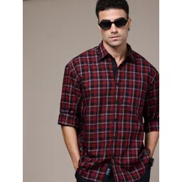 The Roadster Life Co. Pure Cotton Checked Relaxed Fit Casual Shirt-picture-35