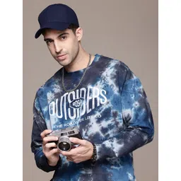 The Roadster Life Co. Pure Cotton Dyed Brand Logo Printed Oversized Sweatshirt-picture-10