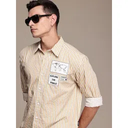 The Roadster Life Co. Pure Cotton Opaque Striped Relaxed Fit Casual Shirt-picture-35