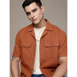 The Roadster Life Co. Pure Cotton Textured Relaxed Fit Casual Shirt-picture-13