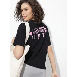 The Roadster Life Co. Pure Cotton Typography Printed Oversized T-shirt-picture-26