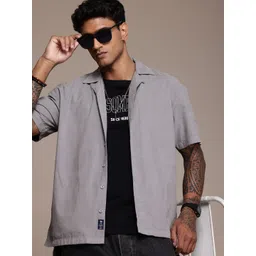 The Roadster Life Co. Relaxed Fit Cuban Collar Corduroy Pure Cotton Casual Shirt-picture-24