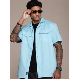 The Roadster Life Co. Relaxed Fit Cuban Collar Pure Cotton Casual Shirt-picture-36