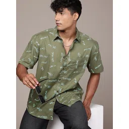 The Roadster Life Co. Relaxed Fit Opaque Typography Printed Pure Cotton Casual Shirt-picture-19