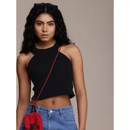 The Roadster Life Co. Round Neck Ribbed Cropped Top-picture-33