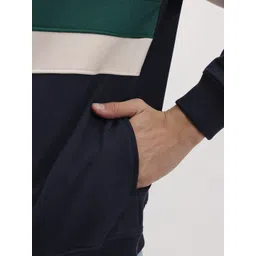 The Roadster Life Co. Self Striped Mock Collar Pullover with Snap Button Detail image 3