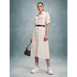 The Roadster Life Co. Shirt Midi Dress with Belt-picture-34