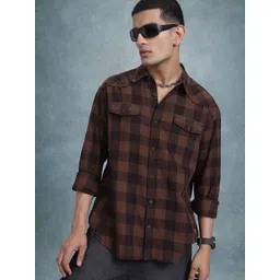 The Roadster Life Co. Tartan Checks Pure Cotton Relaxed Shirt-picture-17