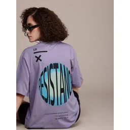 The Roadster Life Co. Typography Printed Drop-Shoulder Sleeves Oversized T-shirt-picture-17