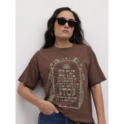 The Roadster Life Co. Typography Printed Drop-Shoulder Sleeves Relaxed Fit T-shirt-picture-27