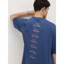 The Roadster Life Co. Typography Printed Drop-Sleeves Pure Cotton Relaxed Fit T-shirt-picture-16