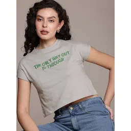 The Roadster Life Co. Typography Printed Extended Sleeves Pure Cotton Boxy T-shirt-picture-34