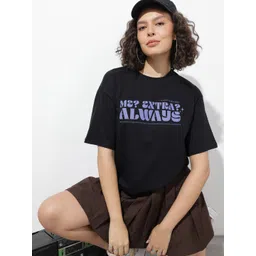 The Roadster Life Co. Typography Printed Pure Cotton Oversized T-shirt-picture-31