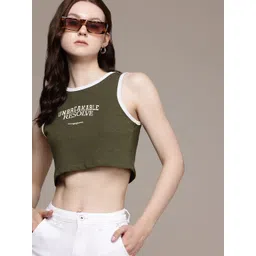 The Roadster Life Co. Typography Printed Slim Fit Crop T-shirt-picture-25