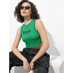 The Roadster Life Co. Typography Printed Slim Fit Crop T-shirt-picture-40