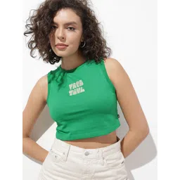 The Roadster Life Co. Typography Printed Slim Fit Cropped T-shirt-picture-23