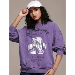 The Roadster Life Co. Typography Printed Washed Effect Pure Cotton Sweatshirt-picture-14