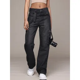 The Roadster Life Co. Women Parachute Fit High-Rise Light Fade Cargo Jeans-picture-25