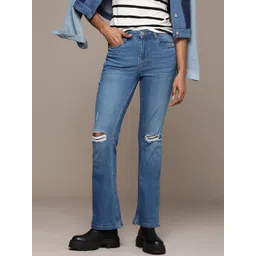 The Roadster Life Co. Women Skinny Flared Fit Distressed Light Fade Stretchable Jeans-picture-38