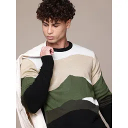 The Roadster Lifestyle Co. Abstract Design Round Neck Pullover-picture-11