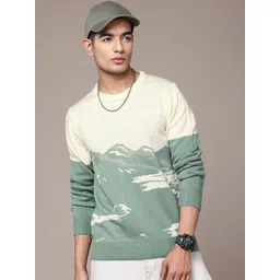 The Roadster Lifestyle Co. Abstract Print Acrylic Pullover-image-9