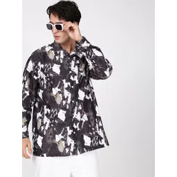 The Roadster Lifestyle Co Abstract Printed Cubans Collar Cotton Oversized Fit Casual Shirt-image-35