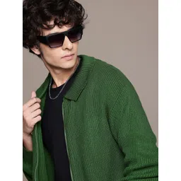 The Roadster Lifestyle Co. Acrylic Ribbed Front Open Sweater-picture-31