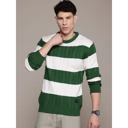 The Roadster Lifestyle Co. Acrylic Striped Pullover-picture-25