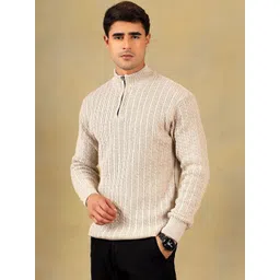 The Roadster Lifestyle Co Cable Knit High Neck Zipper Sweater-picture-28