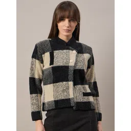 The Roadster Lifestyle Co Checked Woolen Cardigan-picture-25