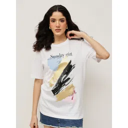 The Roadster Lifestyle Co Graphic Printed Pure Cotton Relaxed Fit T-Shirt-image-12