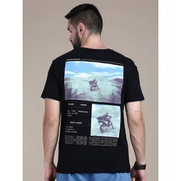 The Roadster Lifestyle Co Graphic Printed Round Neck Short Sleeves Cotton T-shirt-picture-21