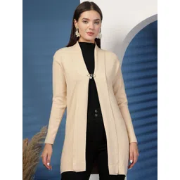 The Roadster Lifestyle Co Juelle Woolen V-Neck Longline Shrug-picture-17