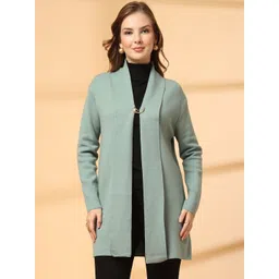 The Roadster Lifestyle Co Juelle Woolen V-Neck Open Front Longline Shrug-picture-48