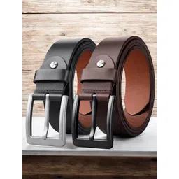The Roadster Lifestyle Co Men 2-Pcs Leather-Trim Braided Belt-picture-30