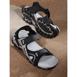 The Roadster Lifestyle Co Men Black & Grey Comfort Sandals-picture-10