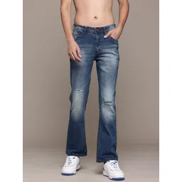 The Roadster Lifestyle Co. Men Bootcut Low Distress Light Fade Stretchable Jeans image 4