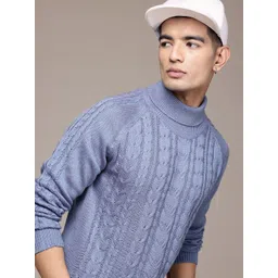 The Roadster Lifestyle Co. Men Cable Knit Acrylic Pullover-picture-40