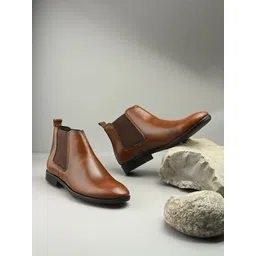 The Roadster Lifestyle Co Men Casual Mid-Top Block-Heeled Chelsea Boots-picture-23