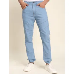 The Roadster Lifestyle Co Men Denim Cut & Sew front Detail Jogger Jeans-picture-33