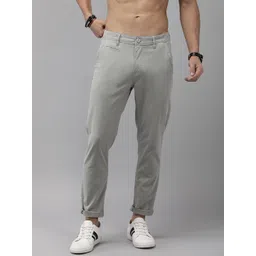 The Roadster Lifestyle Co. Men Flat Front Mid Rise Tapered Fit Trousers-picture-28