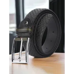 The Roadster Lifestyle Co. Men Formal Checked Leather Belt-picture-20