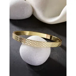 The Roadster Lifestyle Co Men Gold-Plated Kada Bracelet-picture-20