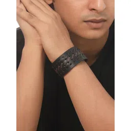 The Roadster Lifestyle Co Men Leather Wraparound Bracelet-picture-28