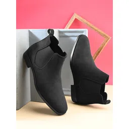 The Roadster Lifestyle Co Men Mid-Top Hiking Trekking Chelsea Boots-image-34