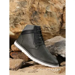 The Roadster Lifestyle Co. Men Mid-Top Textured Regular Boots-picture-30